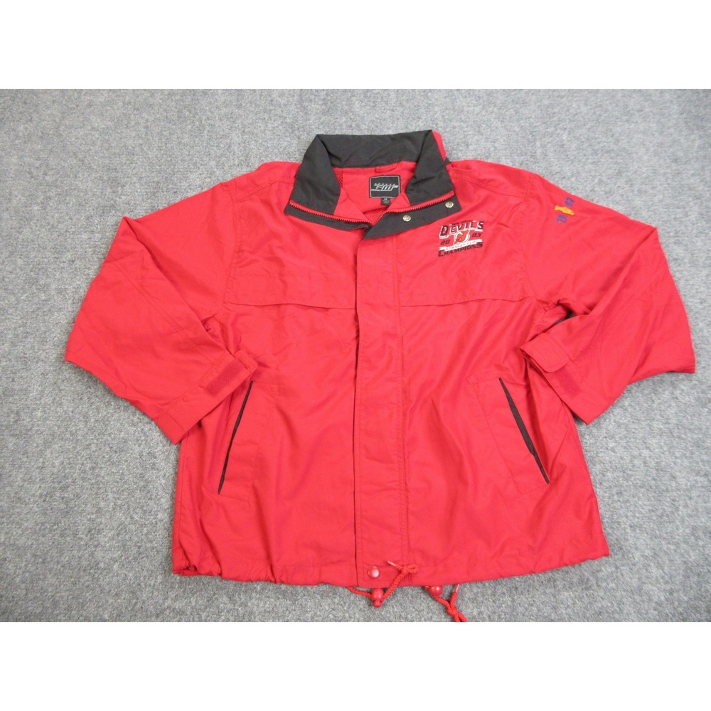 Vintage New Jersey Devils Jacket Mens Medium Red 2003 Stanley Cup NHL Hockey